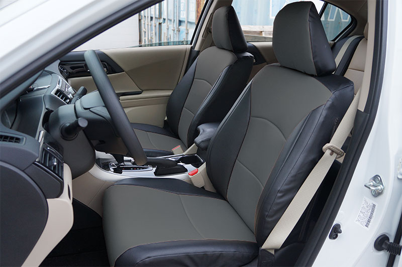 HONDA ACCORD 20132016 BLACK/CHARCOAL S.LEATHER CUSTOM MADE FIT FRONT