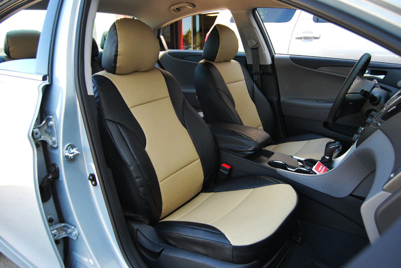 2011 Hyundai Sonata S.leather seat cover Color: Black and Beige.