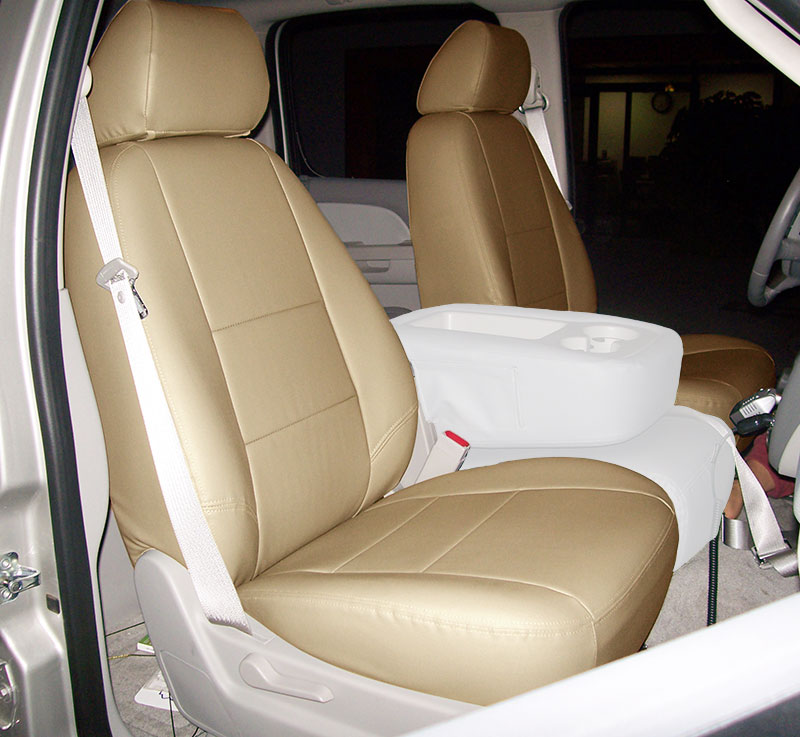 CHEVY SILVERADO 20142017 BEIGE IGGEE S.LEATHER CUSTOM FRONT SEAT COVER