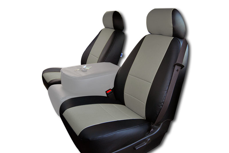 CHEVY SILVERADO 20072013 BLACK/GREY LEATHERLIKE CUSTOM FRONT SEAT