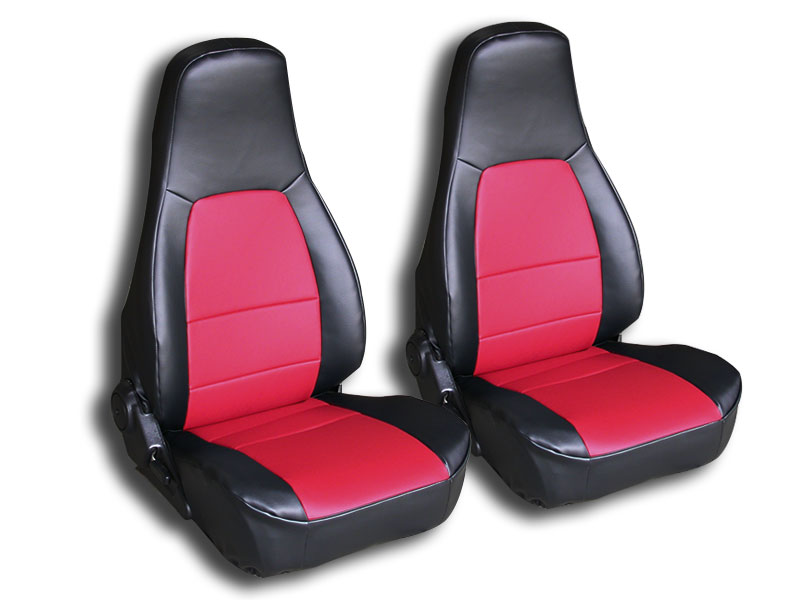 MAZDA MIATA 19902000 BLACK/RED IGGEE S.LEATHER CUSTOM FIT FRONT SEAT