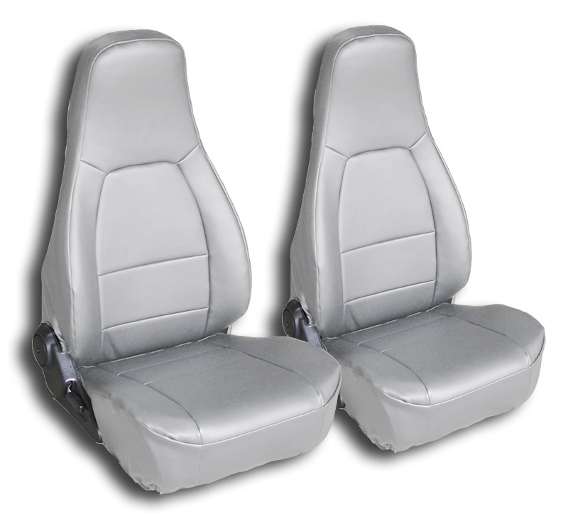 MAZDA MIATA 19902000 GREY IGGEE S.LEATHER CUSTOM FIT FRONT SEAT COVERS